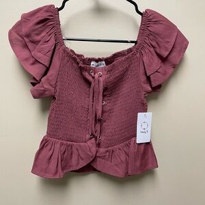 Pink Smocked Top